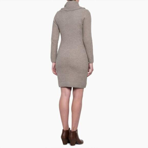 New! Rachel Zoe Cowl Neck Cotton Texture Knit Mini Sweater Dress - Picture 3 of 8